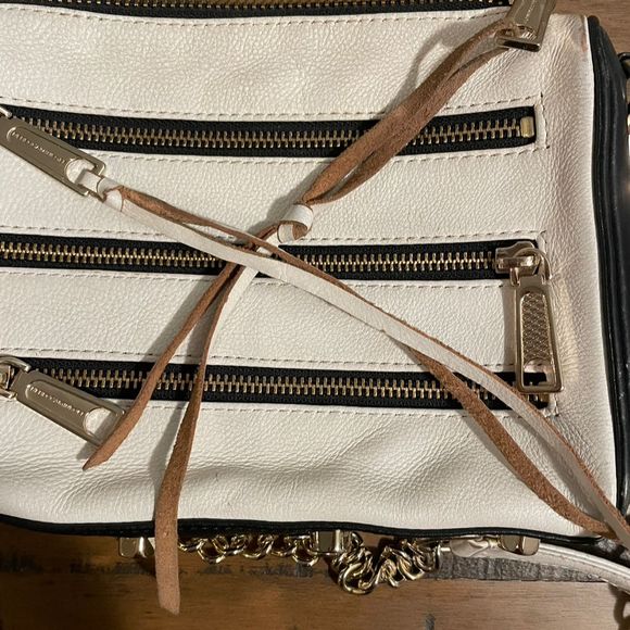 Rebecca Minkoff Mini 5 Zip Leather Crossbody Bag Black One Size Women's - Picture 4 of 14